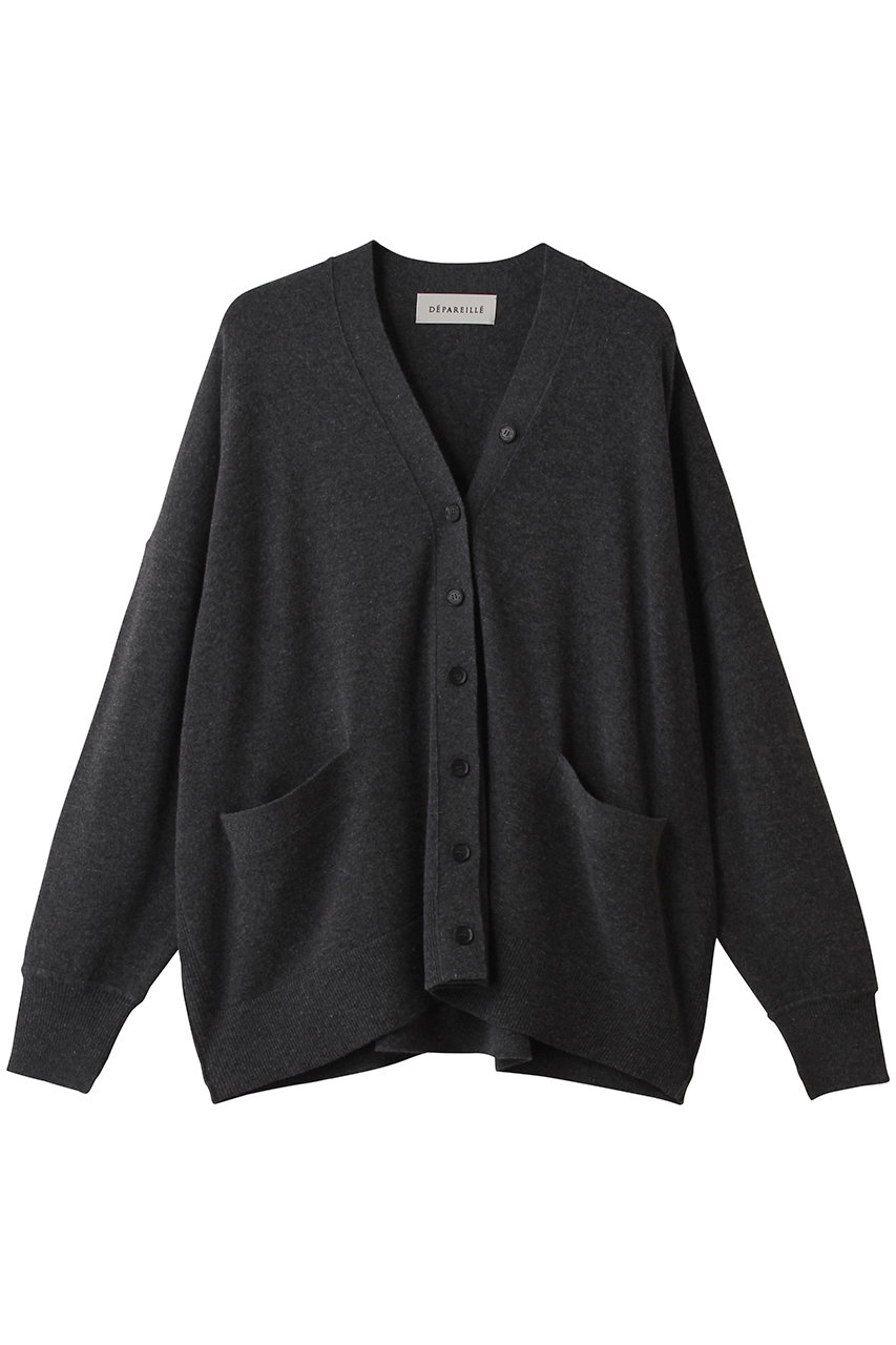 DEPAREILLE ウーレンヤーンカーディガン (チャコールグレー, 38) デパリエ ELLE SHOP