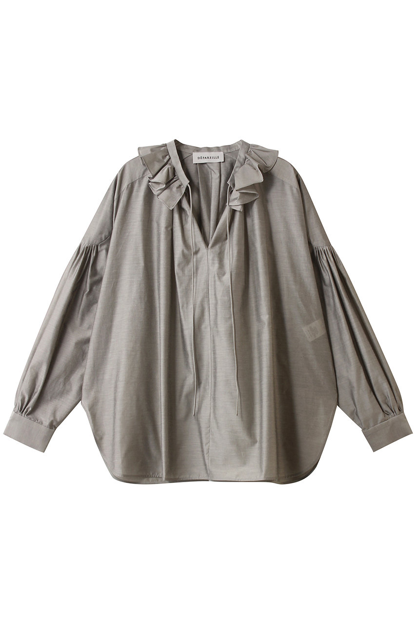 デパリエ/DEPAREILLEのシアータフタフリルブラウス(グレー/B1154AFB320)
