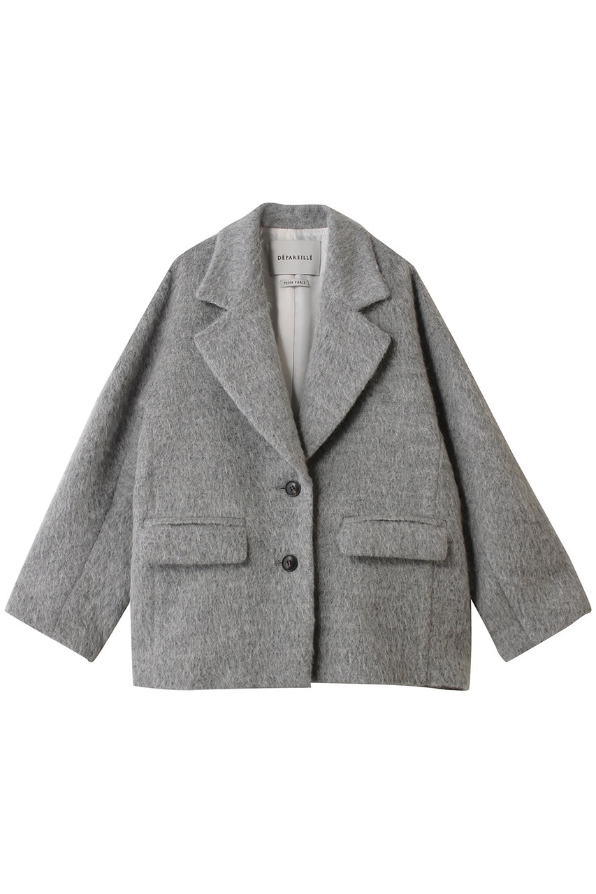 DEPAREILLE アルパカモヘアシャギージャケット (グレー, 36) デパリエ ELLE SHOP