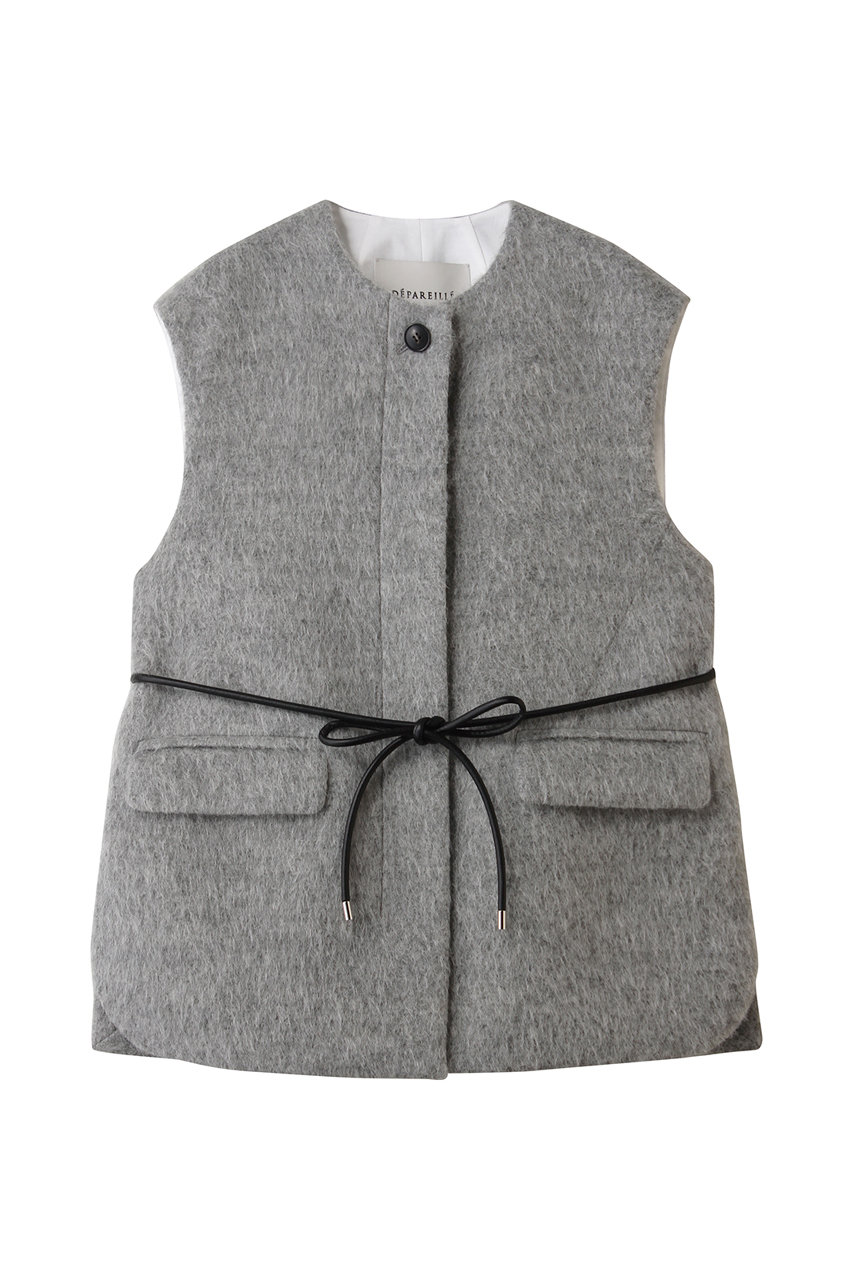 DEPAREILLE アルパカモヘアシャギージレ (グレー, 38) デパリエ ELLE SHOP