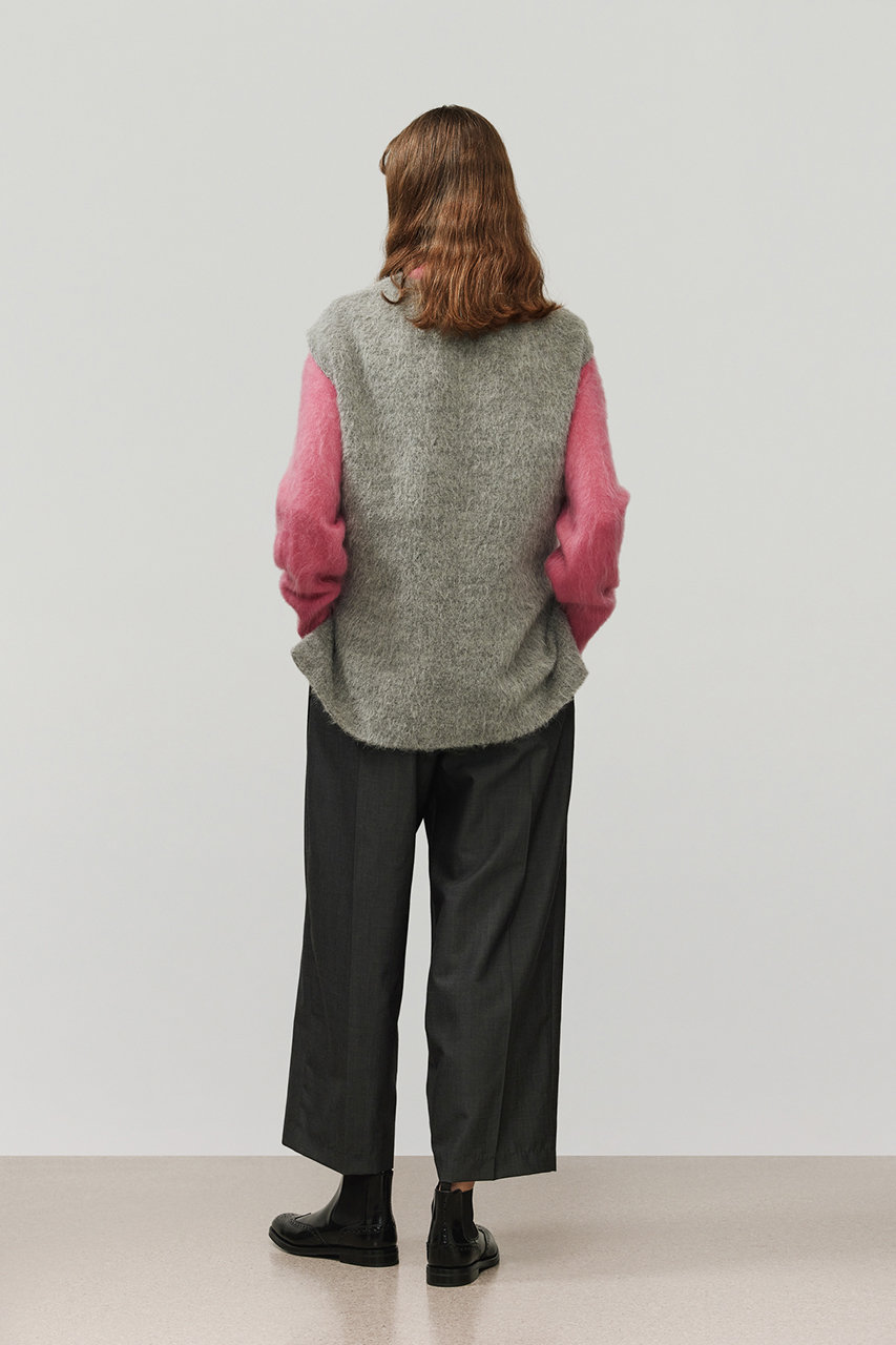 DEPAREILLE(デパリエ)｜アルパカモヘアシャギージレ/グレー の通販