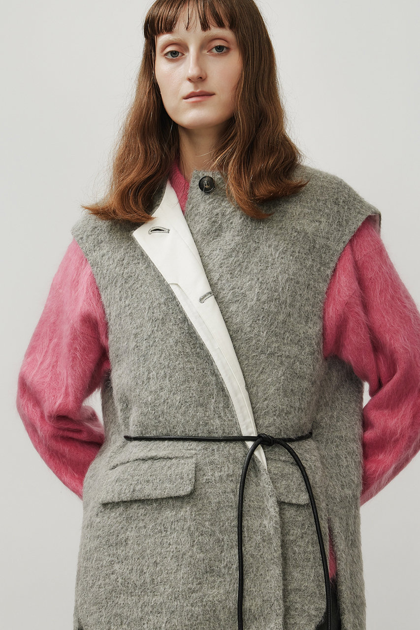 DEPAREILLE(デパリエ)｜アルパカモヘアシャギージレ/グレー の通販