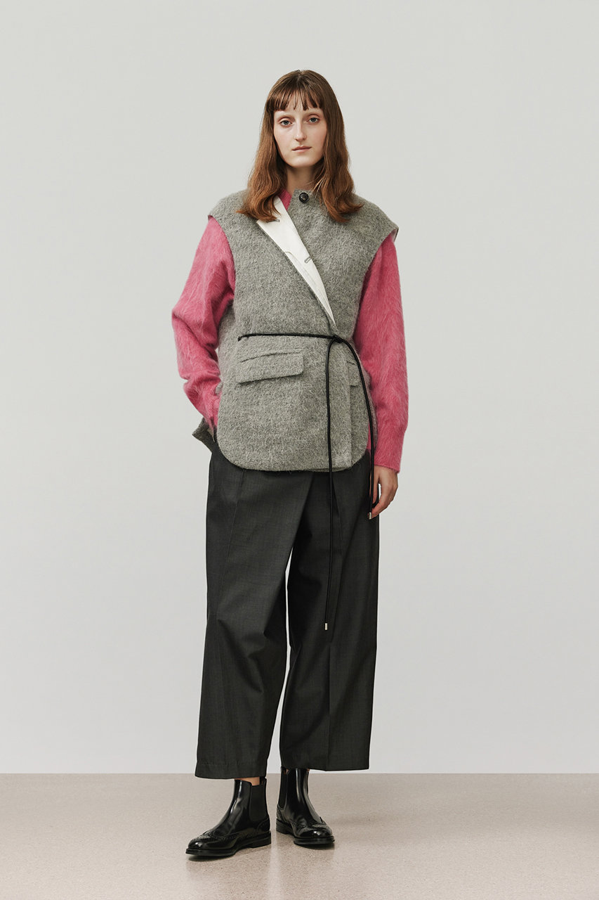 DEPAREILLE(デパリエ)｜アルパカモヘアシャギージレ/グレー の通販