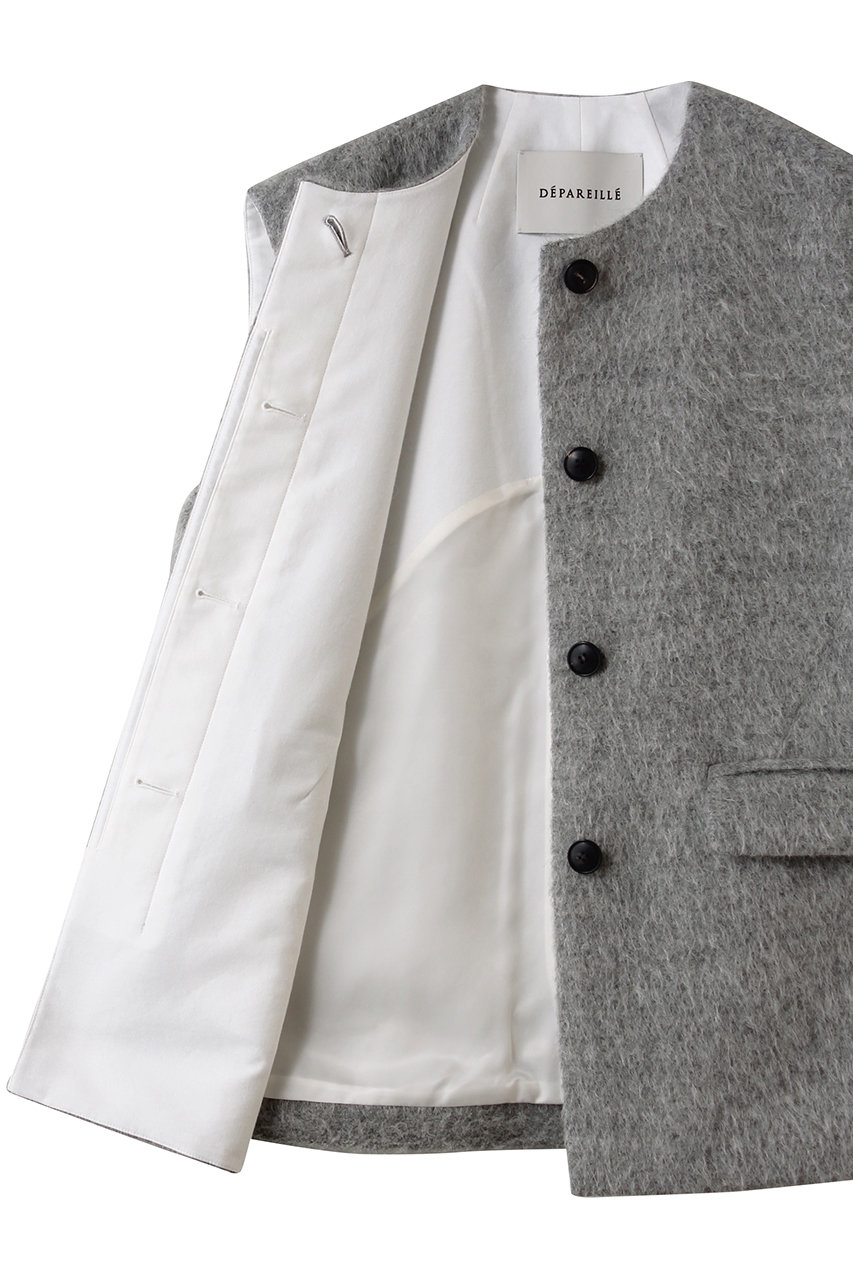 DEPAREILLE(デパリエ)｜アルパカモヘアシャギージレ/グレー の通販