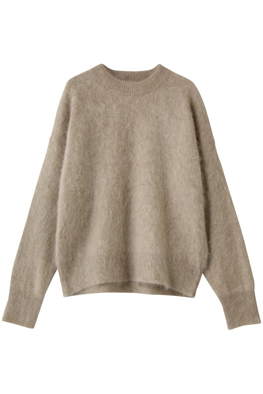 DEPAREILLE カシミヤファークルーネックニット (ベージュ, 38) デパリエ ELLE SHOP