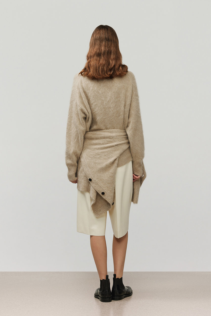 DEPAREILLE(デパリエ)｜カシミヤファークルーネックニット/ベージュ の