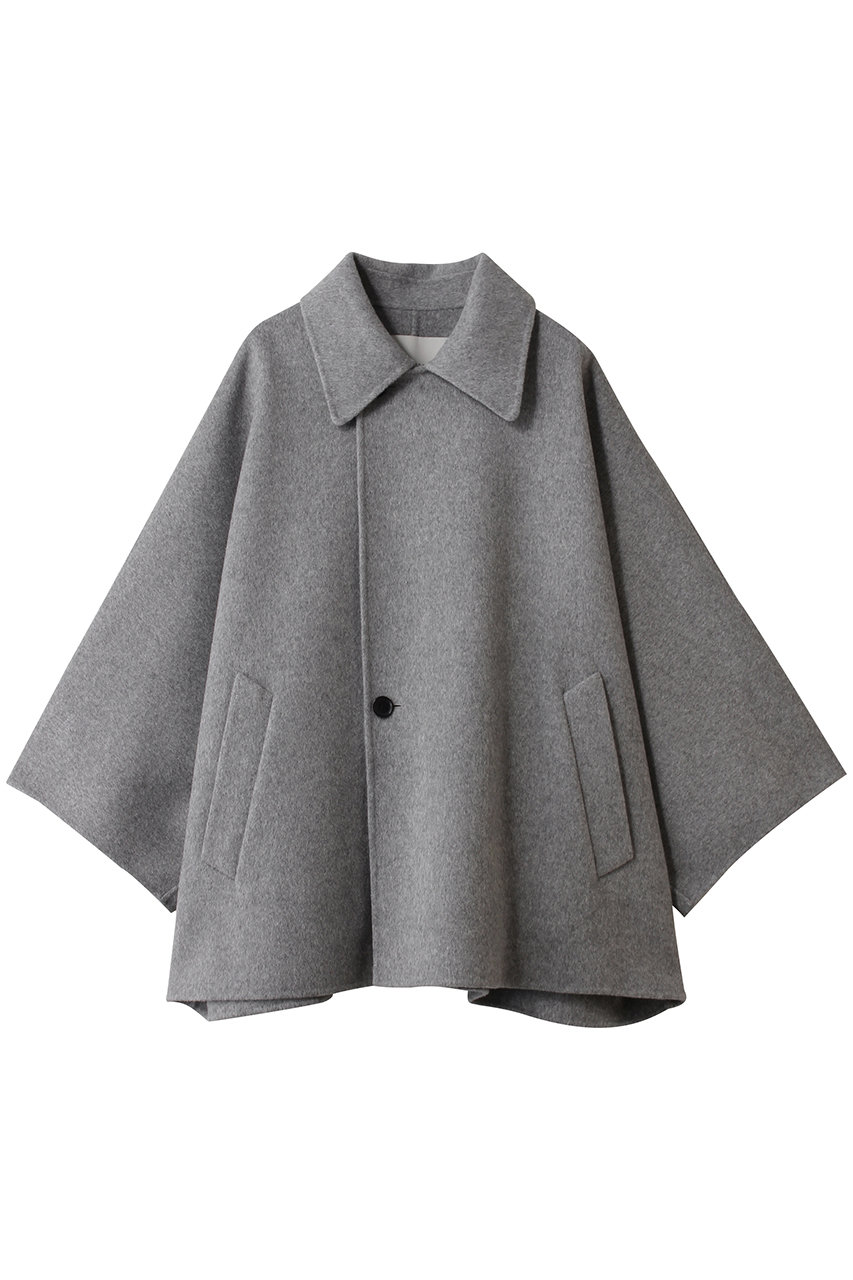 DEPAREILLE ウールダブルフェイスポンチョコート (グレー, 38) デパリエ ELLE SHOP