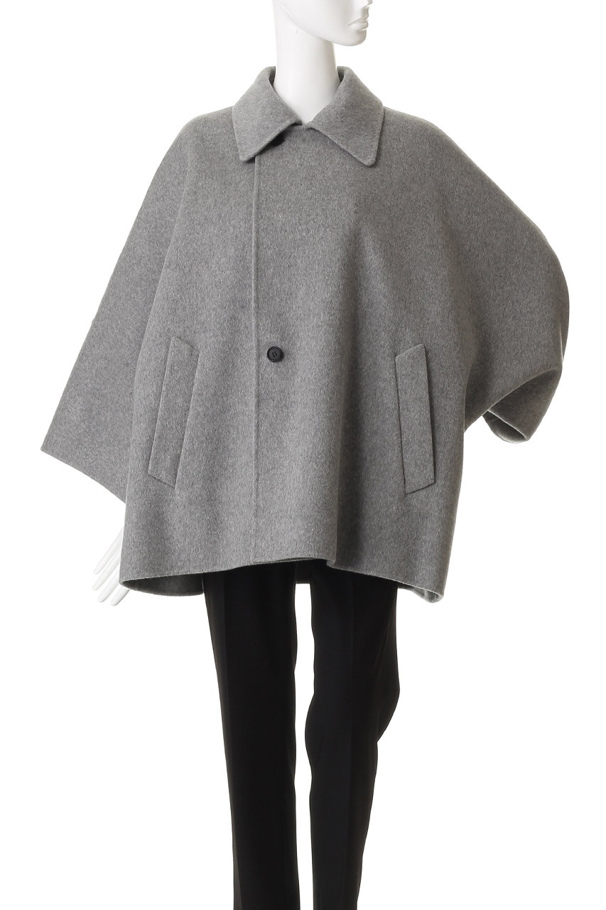 グレー ダブルフェイス ケープ ポンチョ ストール グレー ダブルフェイス ケープ ポンチョ ストール グレー ダブル