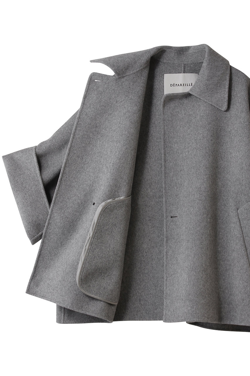 DEPAREILLE(デパリエ)｜ウールダブルフェイスポンチョコート/グレー の