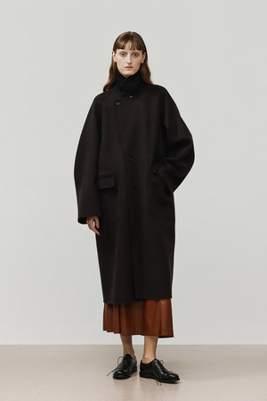 デパリエ/DEPAREILLEのウールダブルフェイスチェックチェスターコート(110900/110903)