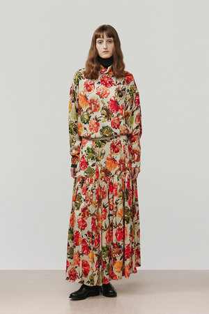 デパリエ/DEPAREILLEのジャカードフラワーブラウス(110400/110403)