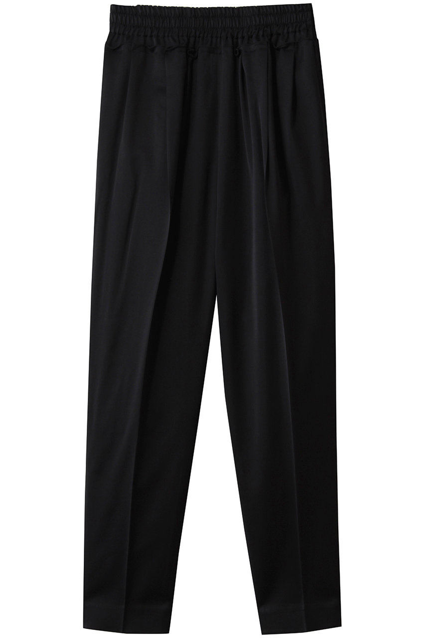 デパリエ/DEPAREILLEのウールヴィスコースサテンギャザーパンツ(ブラック/B1154AFP270)