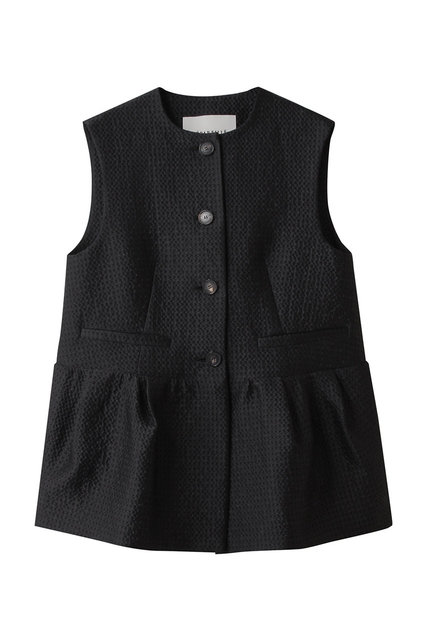 デパリエ/DEPAREILLEのコットンシルクジャカードジレ(ネイビー/B1161AFV200)