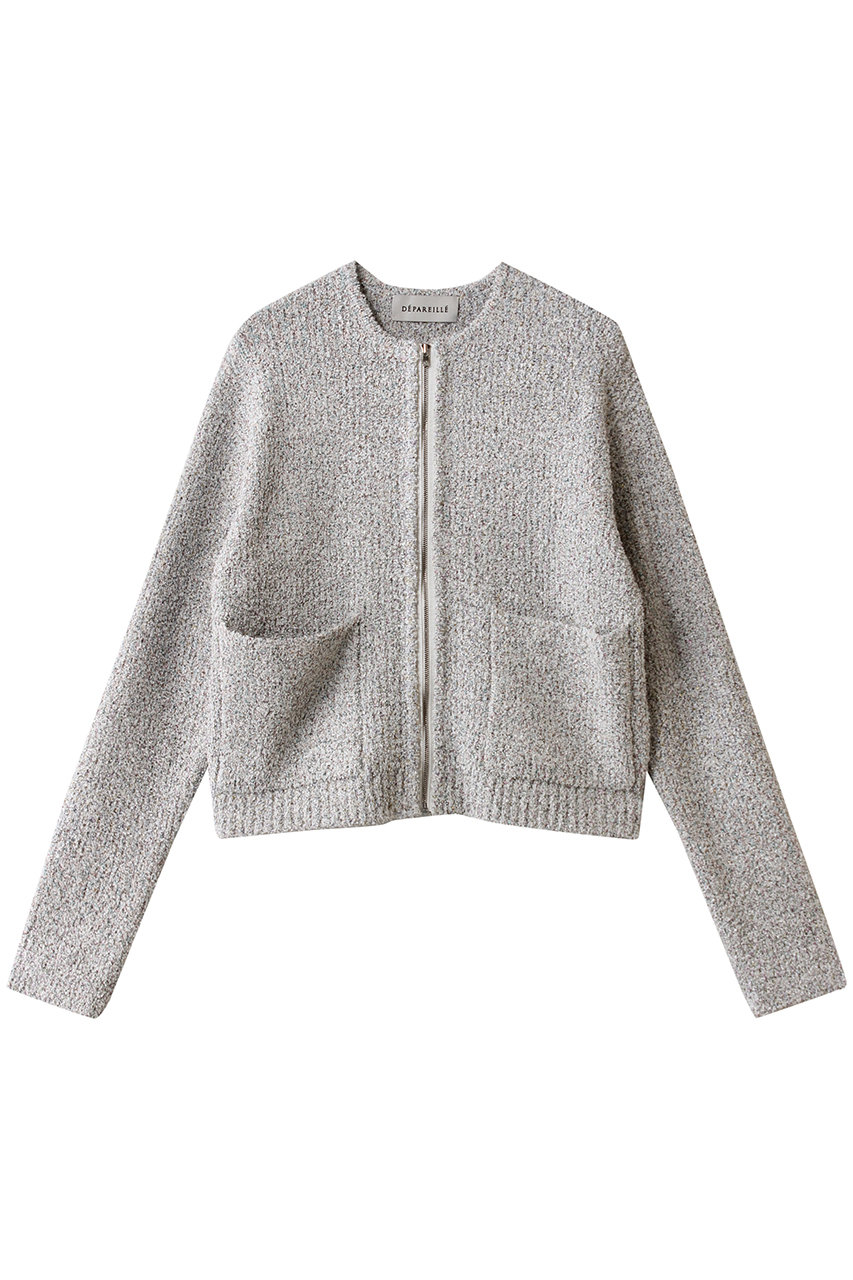 デパリエ/DEPAREILLEのツイードライクニットカーディガン(オフホワイト/B1161AKD400)