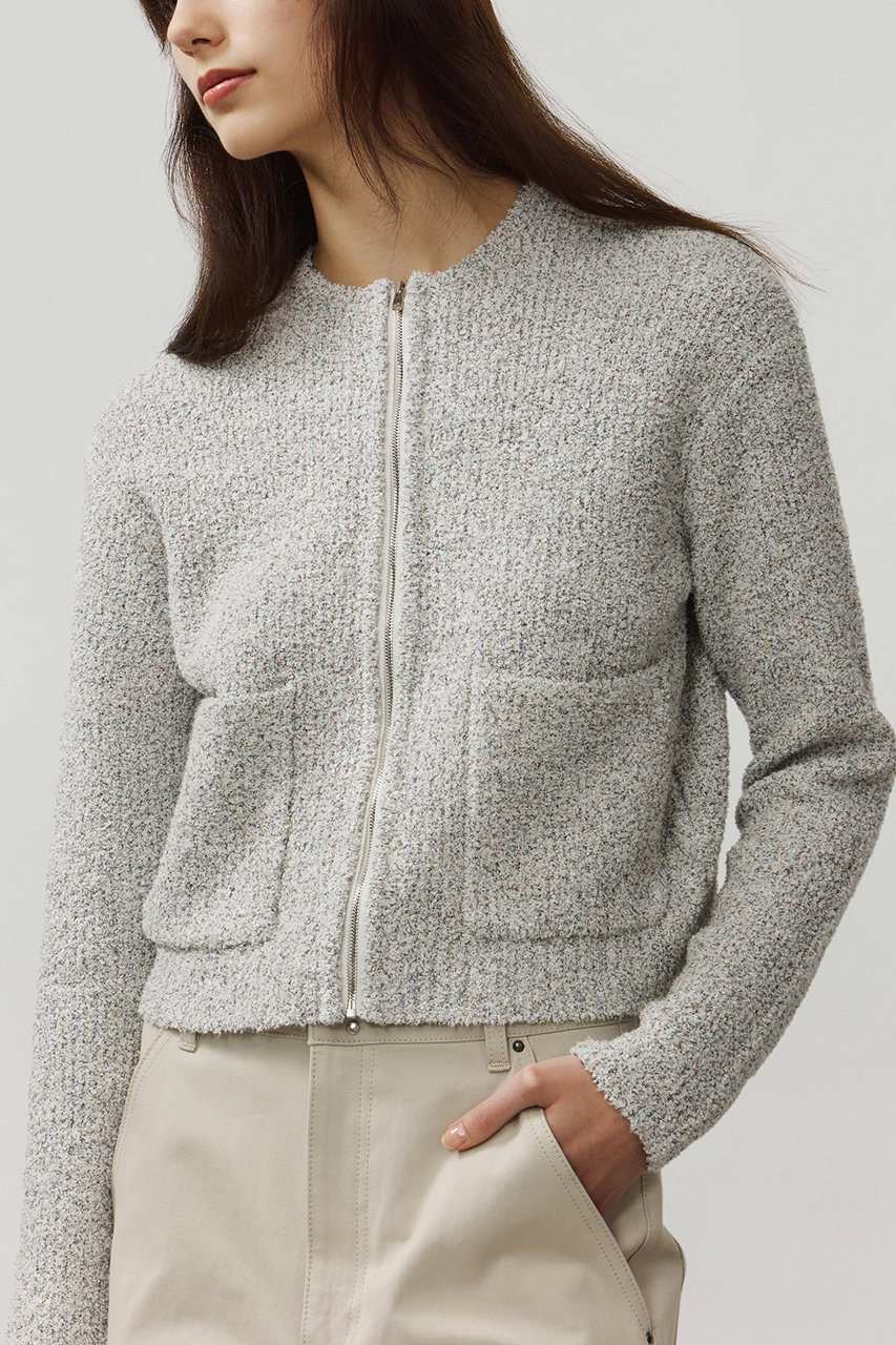 DEPAREILLE(デパリエ)｜ツイードライクニットカーディガン/オフ