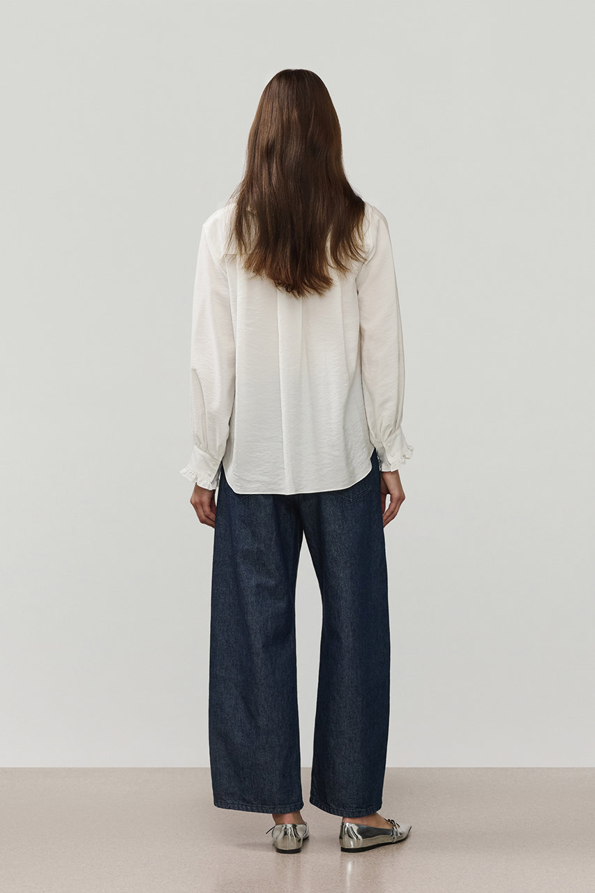 DEPAREILLE(デパリエ)｜シルクフリルブラウス/ホワイト の通販