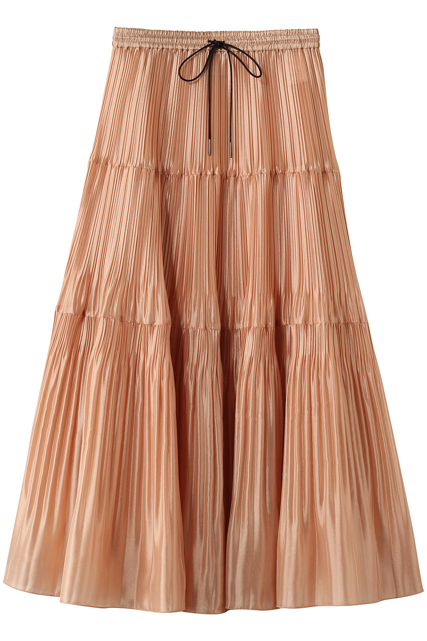 デパリエ/DEPAREILLEのシルクポリティアードプリーツスカート(オレンジ/B1161AFS243)