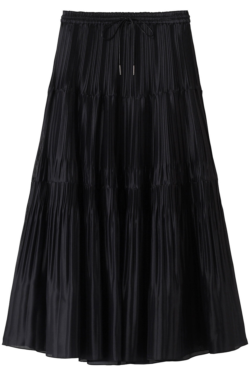 デパリエ/DEPAREILLEのシルクポリティアードプリーツスカート(ネイビー/B1161AFS243)