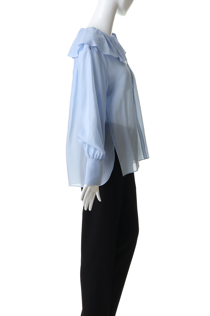 デパリエ　ラッフルブラウス DEPAREILLE(デパリエ)｜シルキーラッフルブラウス/オフホワイト の通販