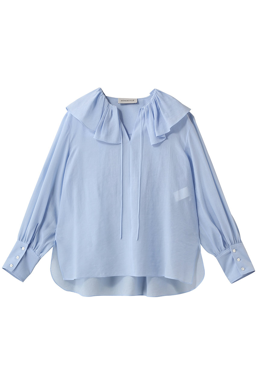デパリエ/DEPAREILLEのシルキーラッフルブラウス(サックス/B1161AFB417)