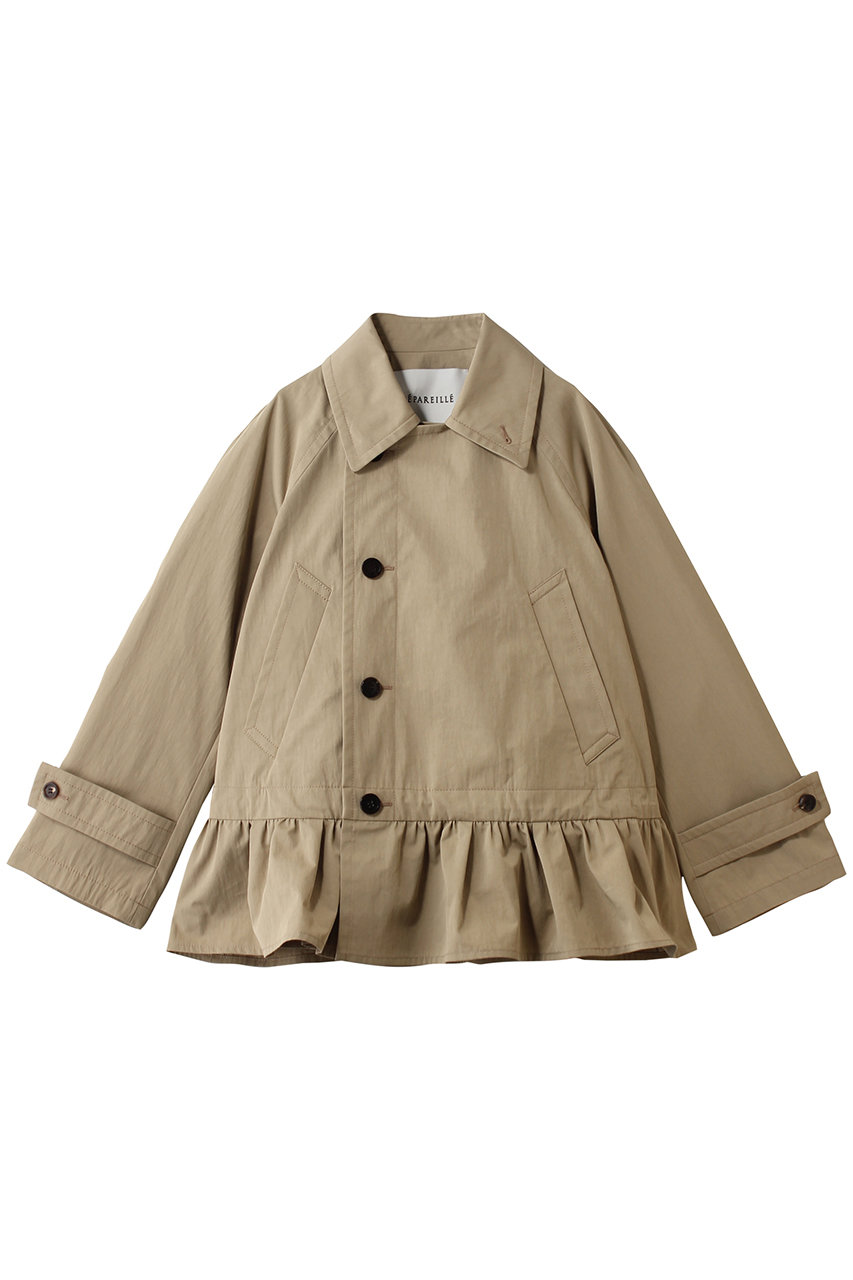 デパリエ/DEPAREILLEのギャバジンペプラムショートコート(ベージュ/B1161AFC306)