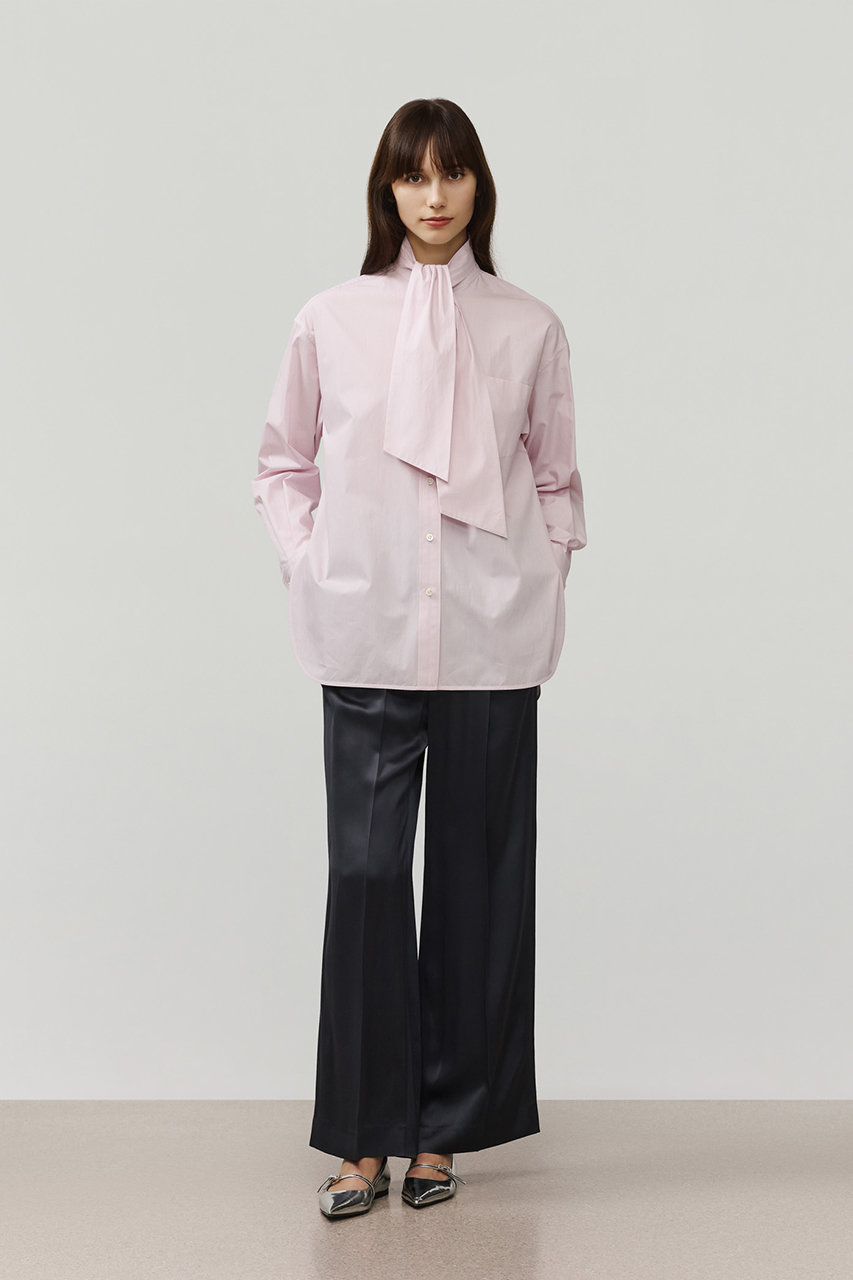 DEPAREILLE(デパリエ)｜ピンストライプボウシャツ/ピンク の通販