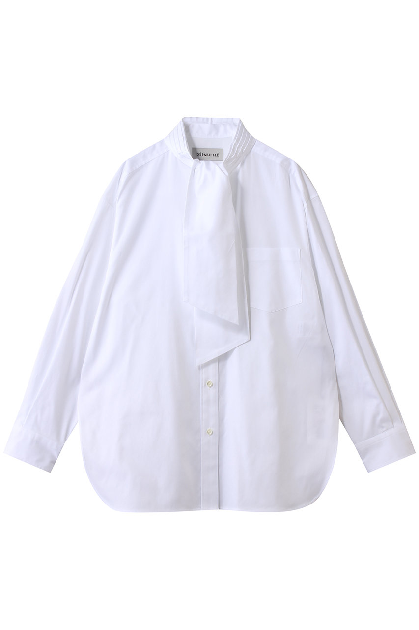 デパリエ/DEPAREILLEのピンストライプボウシャツ(ホワイト/B1161AFT308)