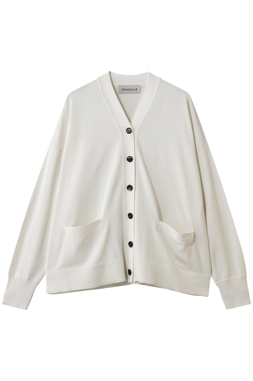 デパリエ/DEPAREILLEのコットンシルクカーディガン(ホワイト/B1161AKD249)