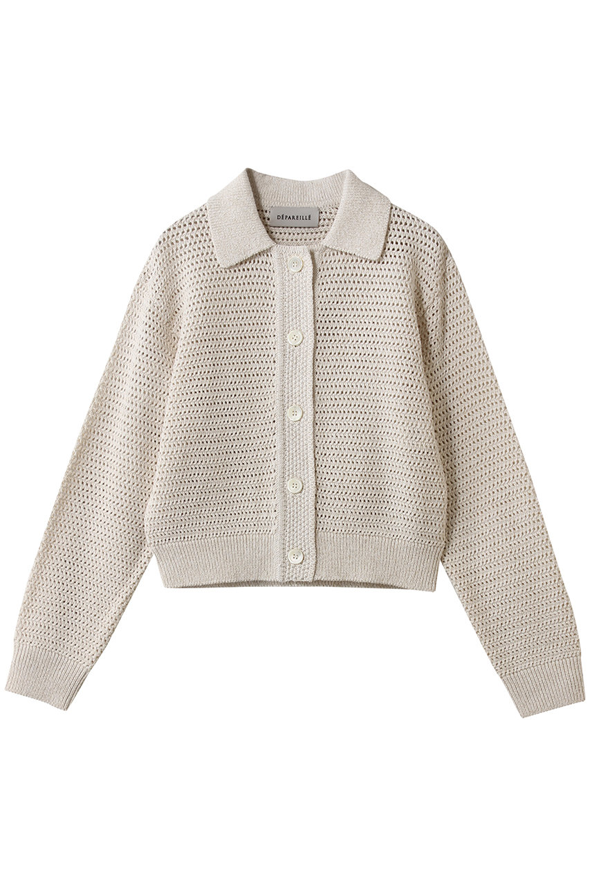 デパリエ/DEPAREILLEのミックスポロカーディガン(ベージュ/B1161AKD317)
