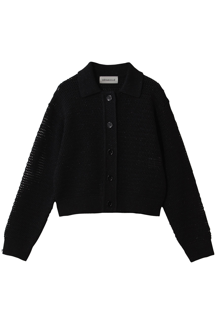 デパリエ/DEPAREILLEのミックスポロカーディガン(ブラック/B1161AKD317)