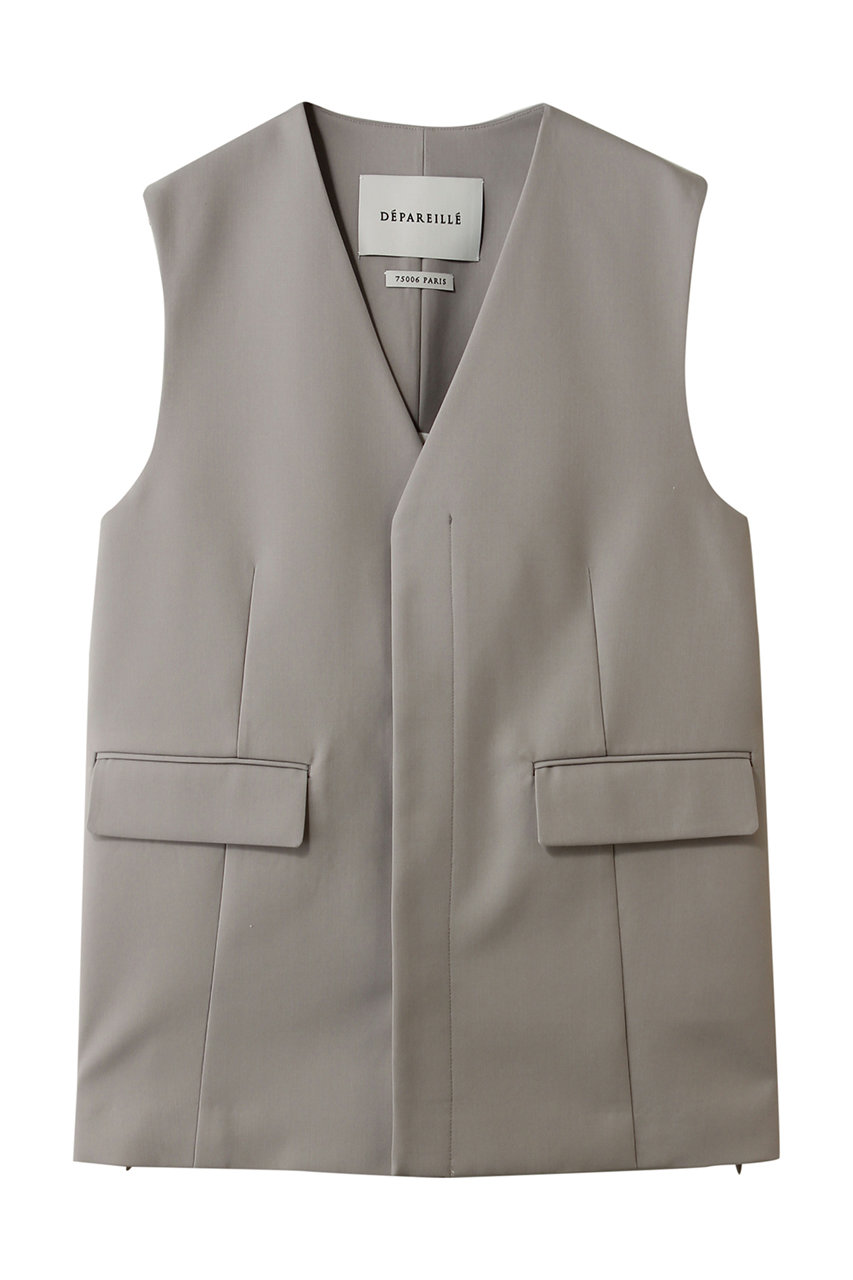 デパリエ/DEPAREILLEのウールナイロンギャバジンジレ(グレージュ/B1161AFV245)