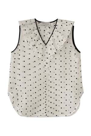 ドットオーガンジースリーブブラウス