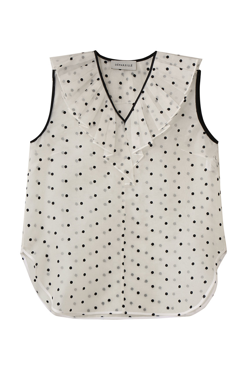 デパリエ/DEPAREILLEのドットオーガンジースリーブブラウス(オフホワイト/B1162AFB322)