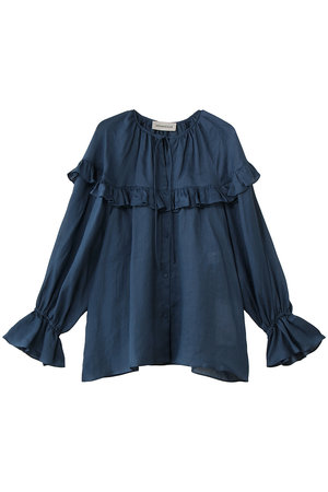 デパリエ/DEPAREILLEのラミーツイルラッフルブラウス(110400/110403)