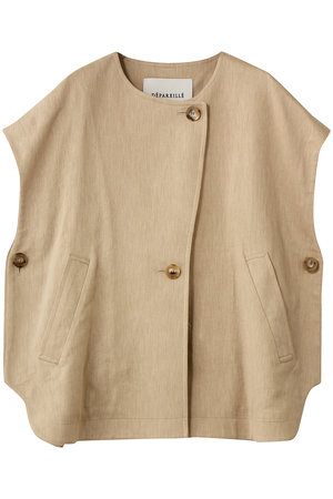 デパリエ/DEPAREILLEのヴィスコースリネンポンチョジレ(110800/110806)