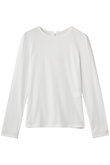 リブバックレースアップクルーネックトップス