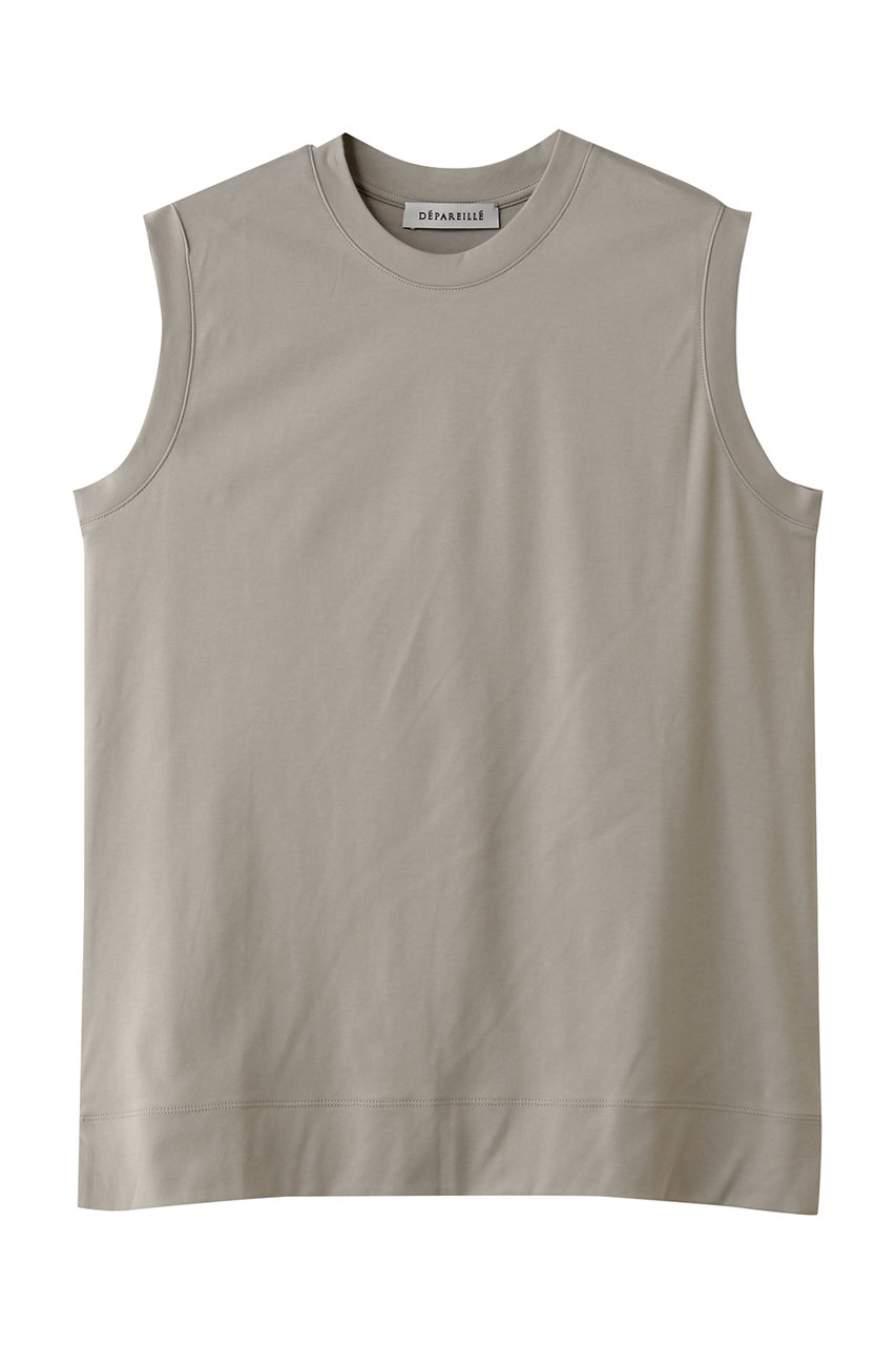 デパリエ/DEPAREILLEのスムースノースリーブTシャツ(グレージュ/B1162AUB252)