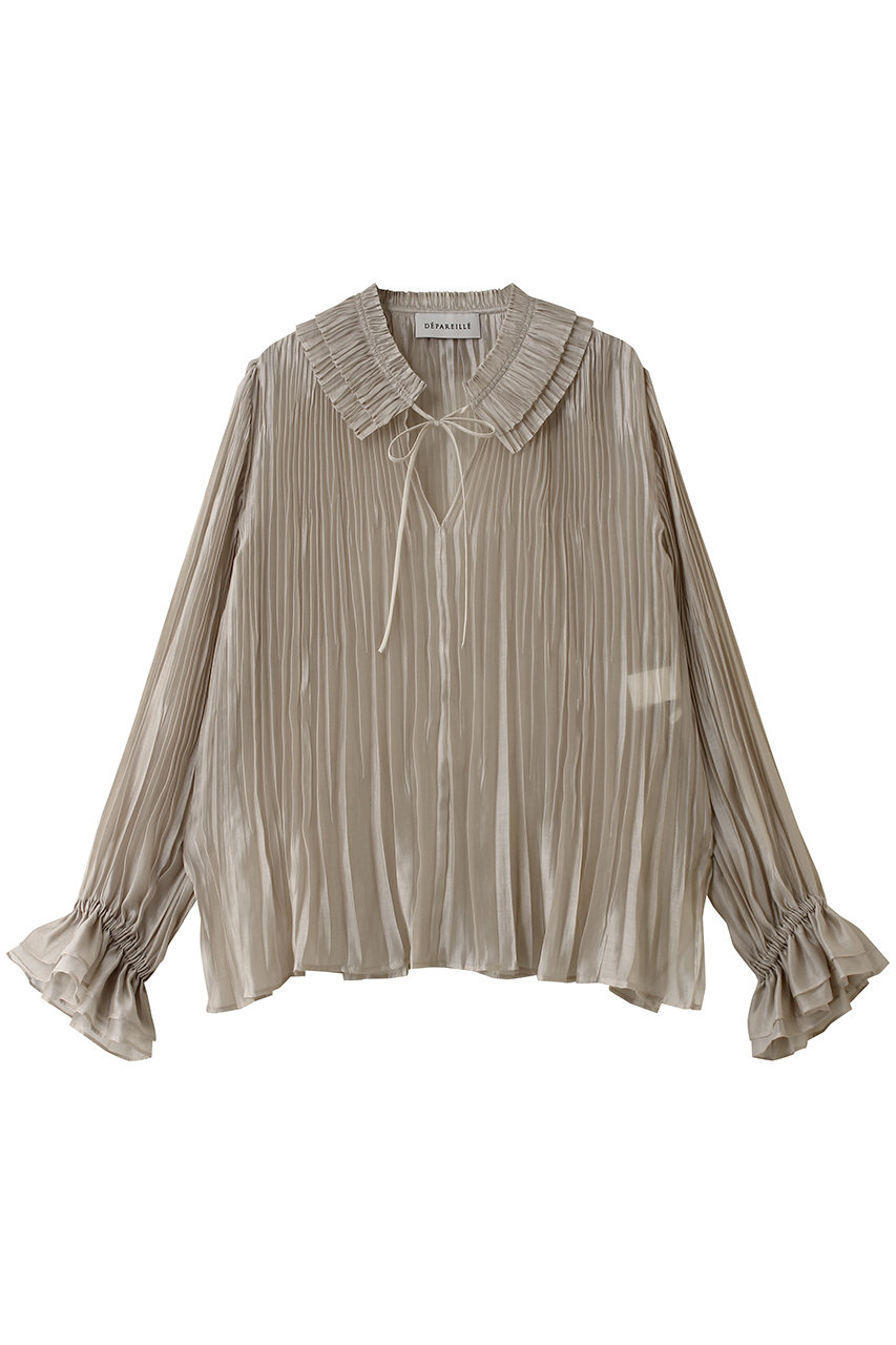 デパリエ/DEPAREILLEのテンセルオーガンジープリーツブラウス(ベージュ/B1162AFB224)