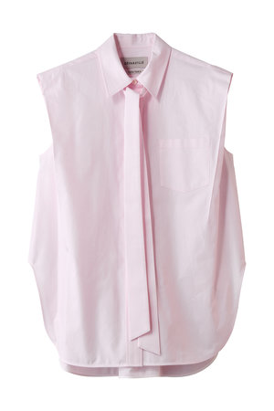 デパリエ/DEPAREILLEのコットンツイルスリーブレスボウブラウス(110400/110401)