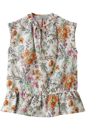 デパリエ/DEPAREILLEのリネンコットンフラワープリントブラウス(110400/110401)