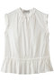 ラミーコットンスリーブレスフリルブラウス デパリエ/DEPAREILLE オフホワイト