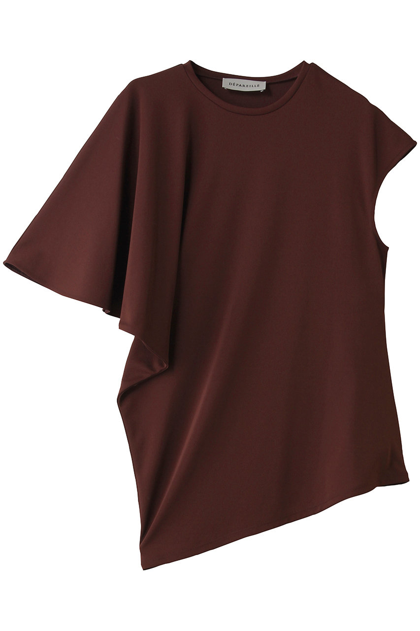 デパリエ/DEPAREILLEのトリアセテートジャージーアシンメトリートップス(ボルドー/B1162AUB413)