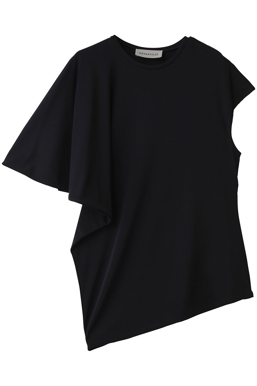 デパリエ/DEPAREILLEのトリアセテートジャージーアシンメトリートップス(ネイビー/B1162AUB413)