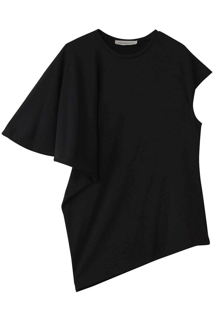 デパリエ/DEPAREILLEのトリアセテートジャージーアシンメトリートップス(ブラック/B1162AUB413)