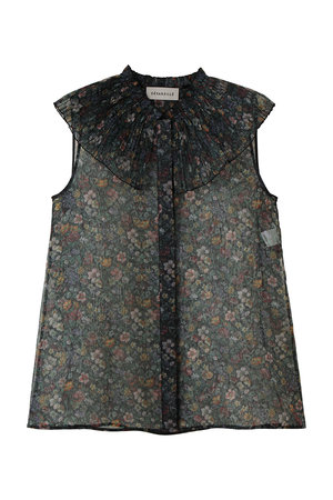 デパリエ/DEPAREILLEのフラワーオーガンジーブラウス(110400/110403)