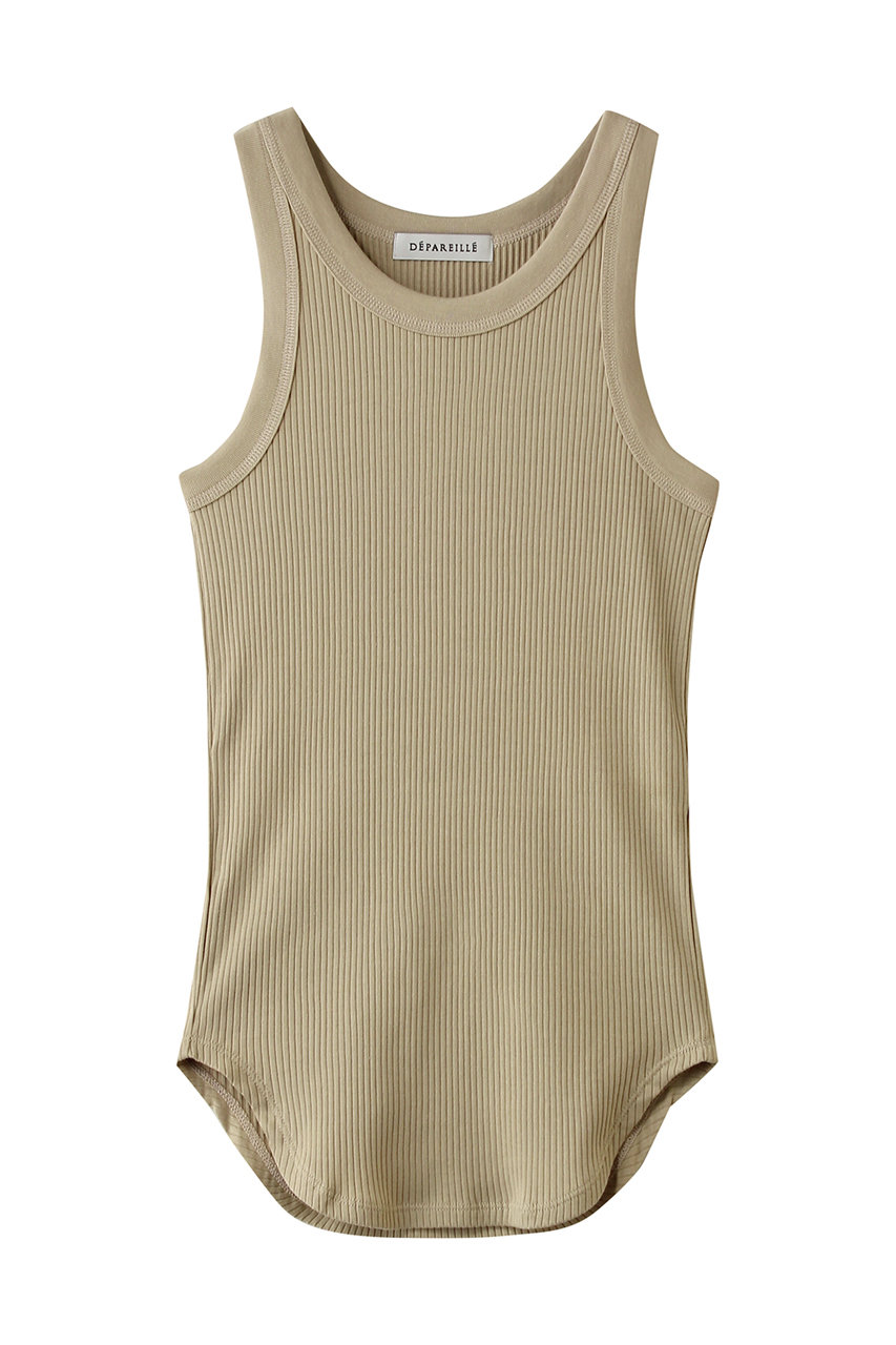 デパリエ/DEPAREILLEのオーガニックコットンリブタンクトップ(ベージュ/B1162AUB338)