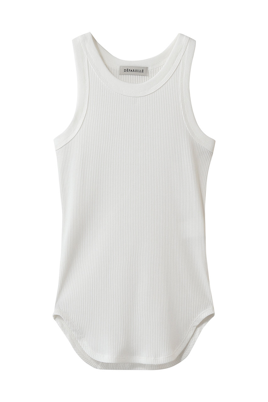 デパリエ/DEPAREILLEのオーガニックコットンリブタンクトップ(オフホワイト/B1162AUB338)