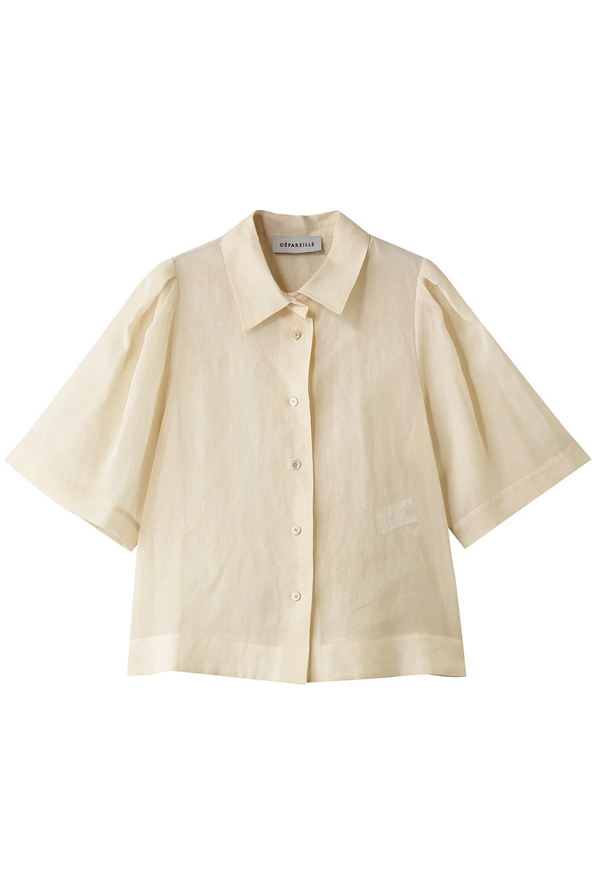 デパリエ/DEPAREILLEのコットンボイルショートスリーブブラウス(オフホワイト/B1162AFB225)
