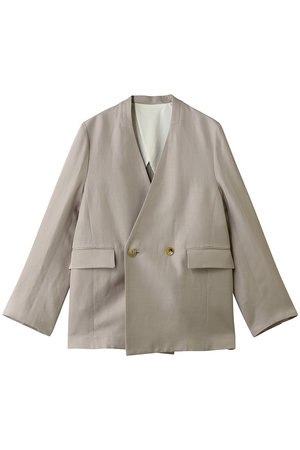 デパリエ/DEPAREILLEのトリアセテートリネンノーカラージャケット(110800/110801)