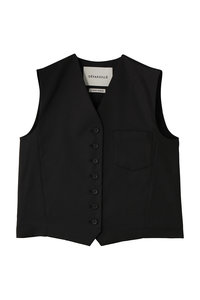 DEPAREILLE デパリエ　ブラックノースリーブベスト DEPAREILLE｜デパリエのベスト・ジレ（ジャケット）通販｜ELLE SHOP
